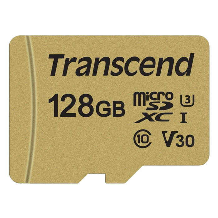 Фото Флеш карта microSD 128GB Transcend microSDXC Ultimate UHS-I U3, V30, (SD адаптер), MLC {TS128GUSD500S}