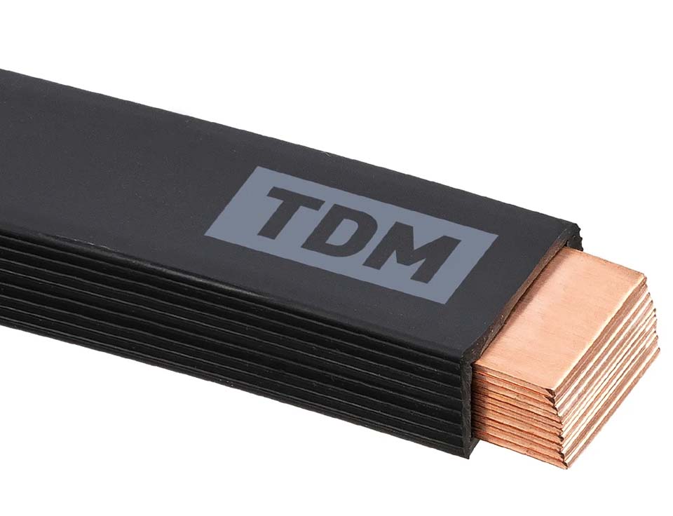 Фото Шина медная гибкая изолированная ШМГ 10х(32х1), 2м, TDM Electric {SQ0841-0016}
