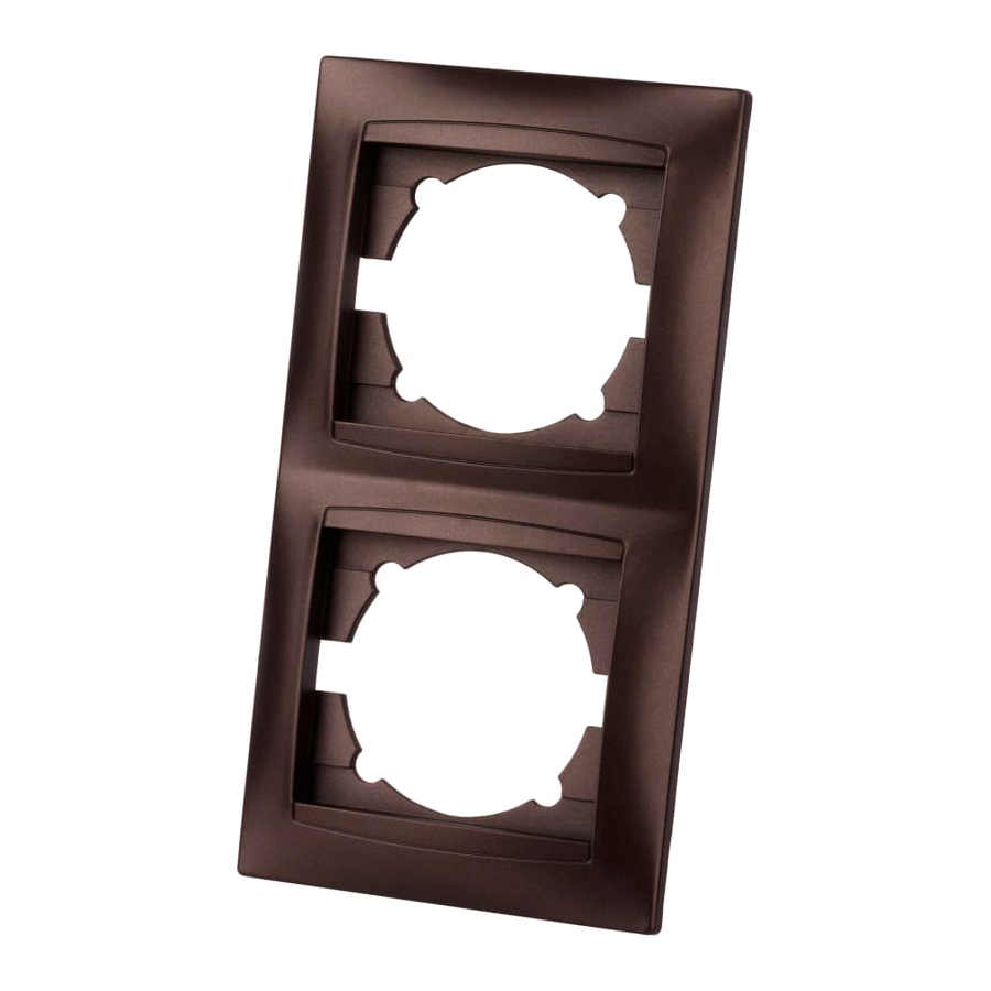 Фото Рамка 2-х постовая вертикальная шоколад "Лама" TDM {SQ1815-0533}