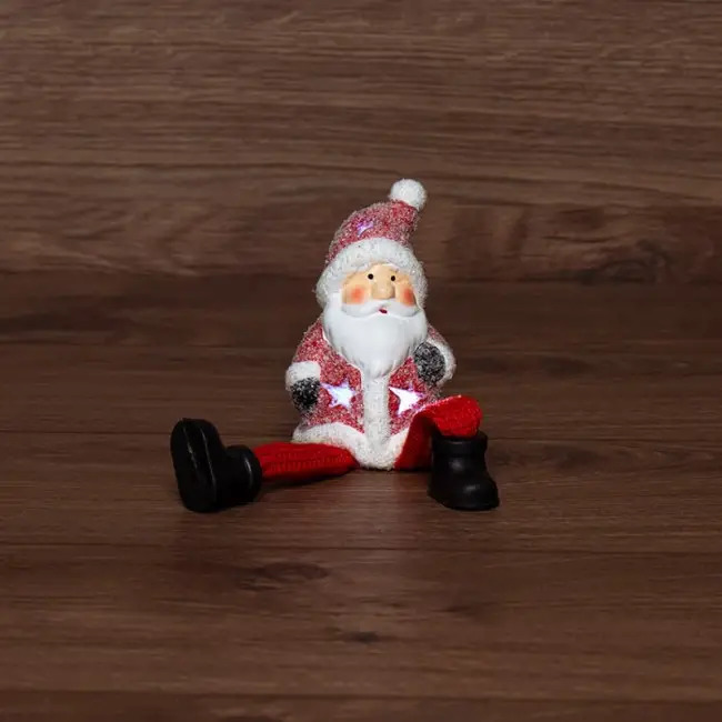 Фото Керамическая фигурка «Дед Мороз» с подвесными ножками 6.3х5.4х10.4 см {505-023}