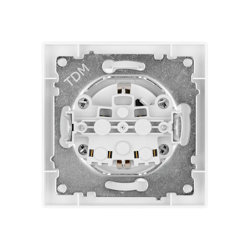 Фото Розетка 2П+З 16А 250В IP44 с защ. шт. с крышкой белая "Сенеж" TDM {SQ1816-0039} (3)
