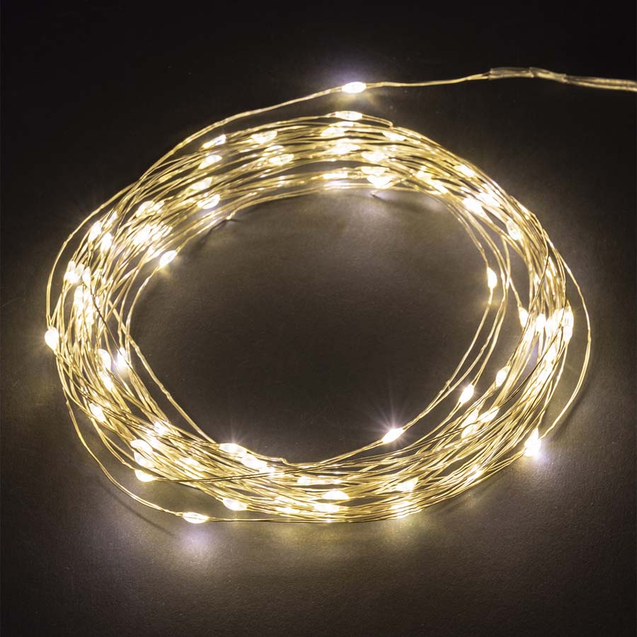 Фото Гирлянда светодиодная "Роса50" 50LED, 5м, 3000К, 2хCR2032, TDM {SQ0361-0055}