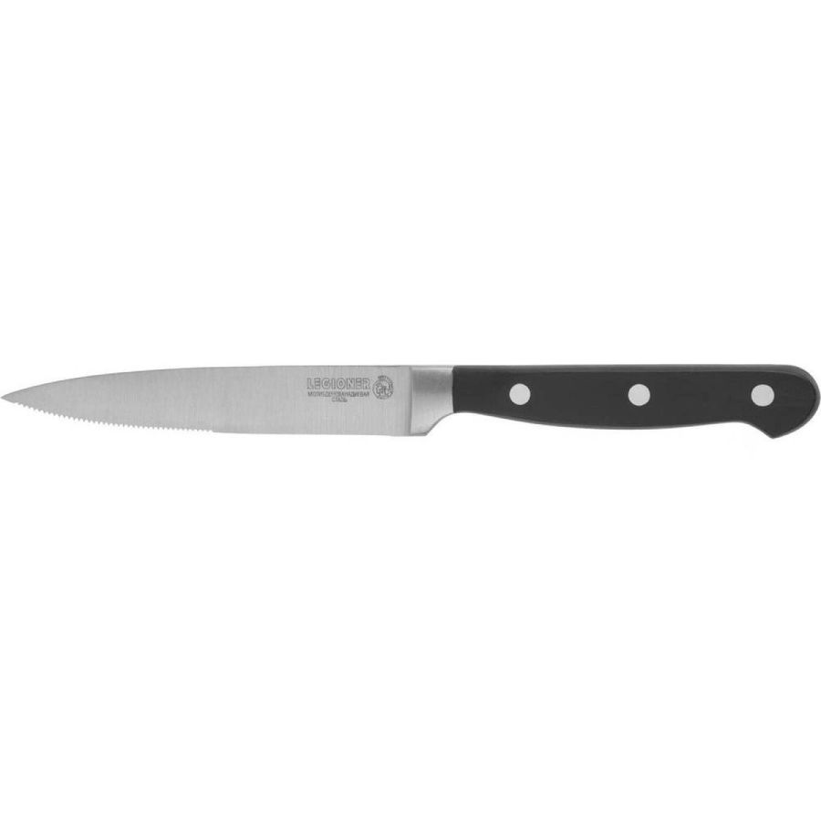 Фото Нож LEGIONER "FLAVIA" для стейка, пластиковая рукоятка, лезвие из молибденванадиевой стали, 110мм {47926}