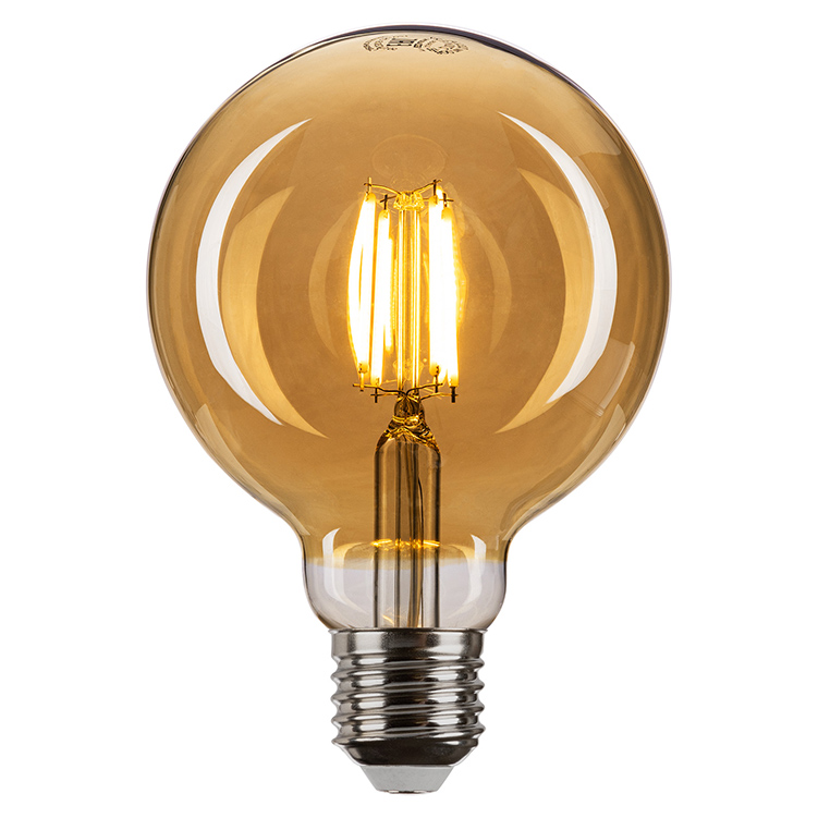 Фото Лампа светодиодная «Винтаж» золотистая G95, 7 Вт, 230 В, 2700 К, E27 (шар) TDM {SQ0340-0345}