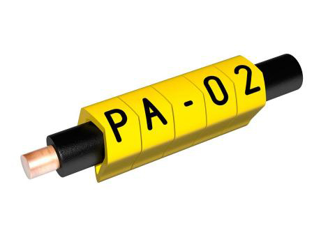 Фото Маркер закрытого профиля Partex PA-02 на провод 0.2-1.5 мм², символ "Z", желтый/черный (катушка 1000 шт.) {PA-02003BV40.Z} (1)
