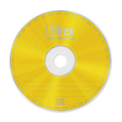 Фото Диск CD-R Mirex 700 Mb, 24х, Gold, Cake Box 25 шт 201786 {UL120054A8M}