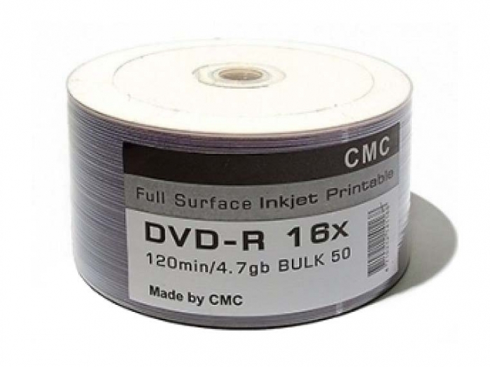 Фото Диск DVD-R CMC 4.7 Gb, 16x, Bulk (50), Full Ink Print (50/600) {41168}