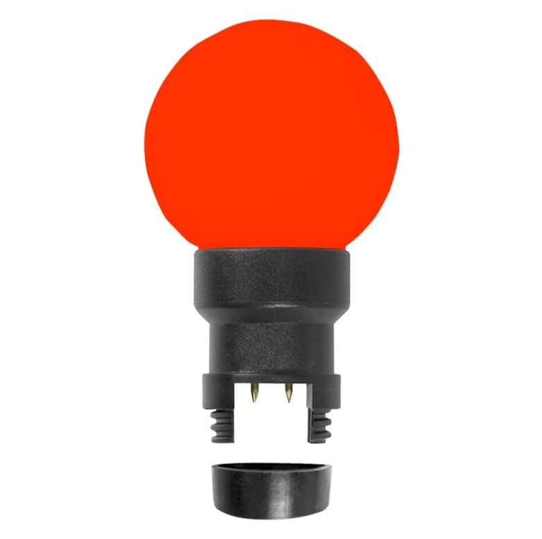 Фото Лампа шар 6 LED для белт-лайта, цвет: красный, Ø45мм, красная колба {405-142}