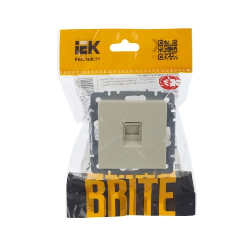 Фото Розетка компьютерная СП RJ45 кат.5E BRITE РК10-БрКр беж. IEK BR-K10-1-K10 (6)