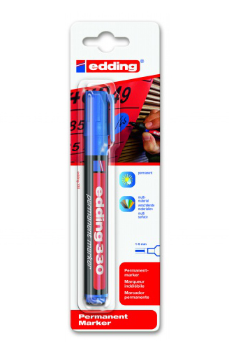 Фото Перманентный маркер Edding E-330 синий, клиновидный наконечник 1-5 мм {E-330#1-B#3}