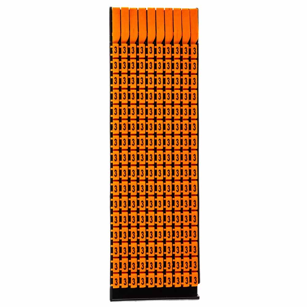 Фото Маркер для кабеля сечением 4-6мм символ "3", оранжевый, DKC {MKF3S3} (упак 160 шт)