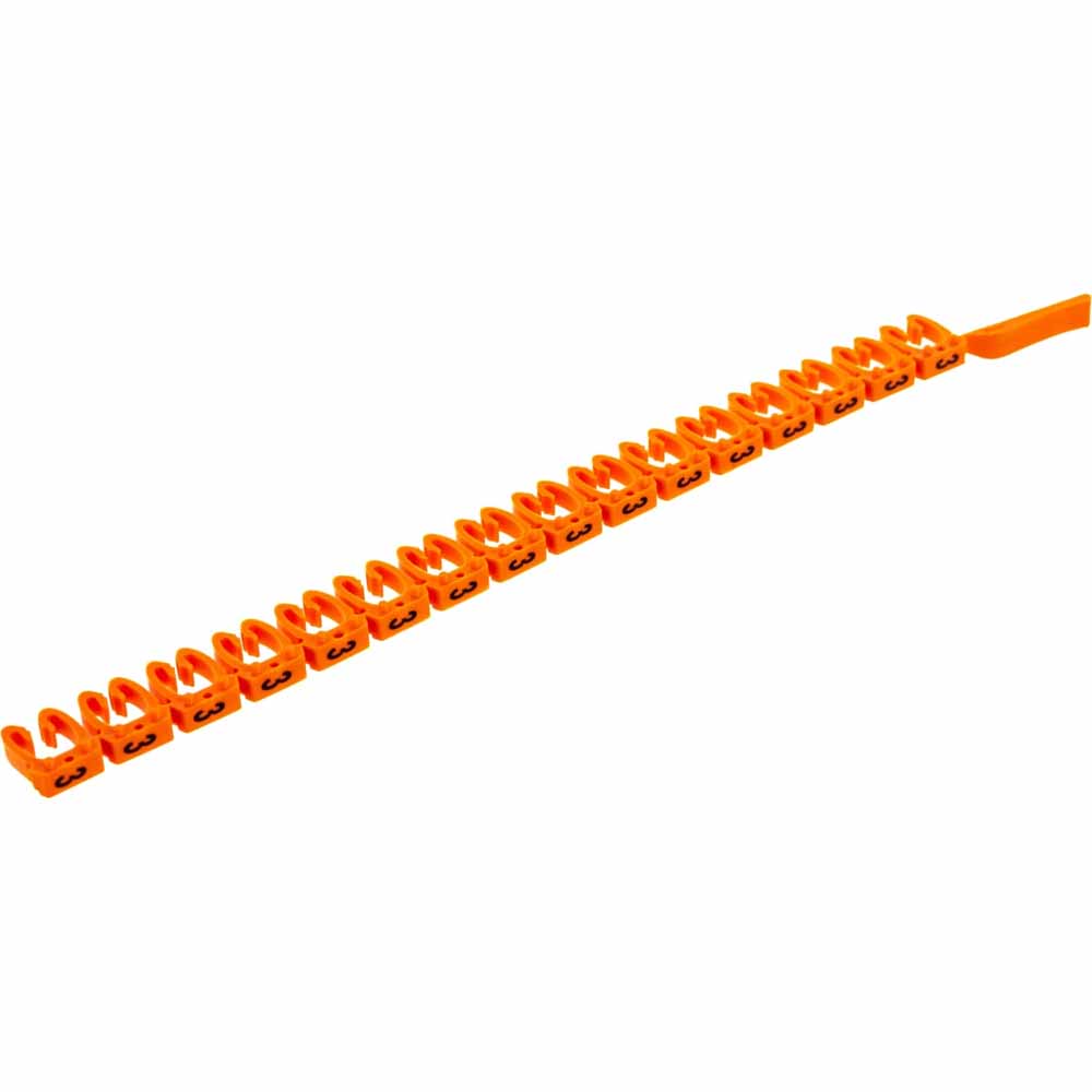 Фото Маркер для кабеля сечением 4-6мм символ "3", оранжевый, DKC {MKF3S3} (упак 160 шт) (1)