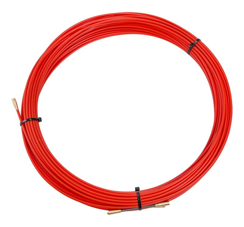 Фото Протяжка кабельная REXANT (мини УЗК в бухте), стеклопруток, d=3,5 мм, 25 м, красная {47-1025}