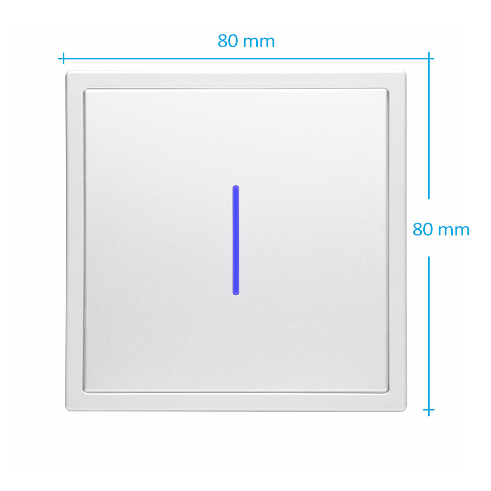 Фото Выключатель c подсветкой белый, одноклавишный, 1 пост, с тонкой пластиковой рамкой Vell EchoGrand {WH1P-1L-EchoGrand} (10)