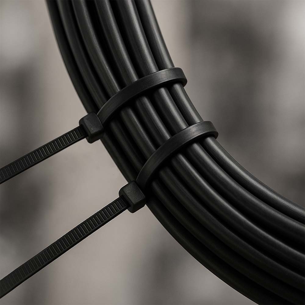 Фото Нейлоновые стяжки Vell, черные 4,8х250 мм, 100 шт {VLkss-4.8-250b} (4)