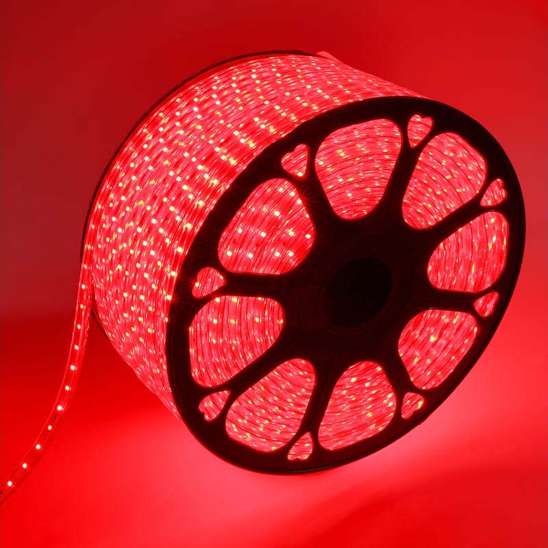 Фото Светодиодная лента 10х7 мм, красный, SMD 2835, 60 LED/м, 220 В, Neon-Night {142-601} (4)