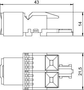 Фото Модуль с суппорт. кат. 6 разъем RJ45 ASM-C6 OBO 6117341