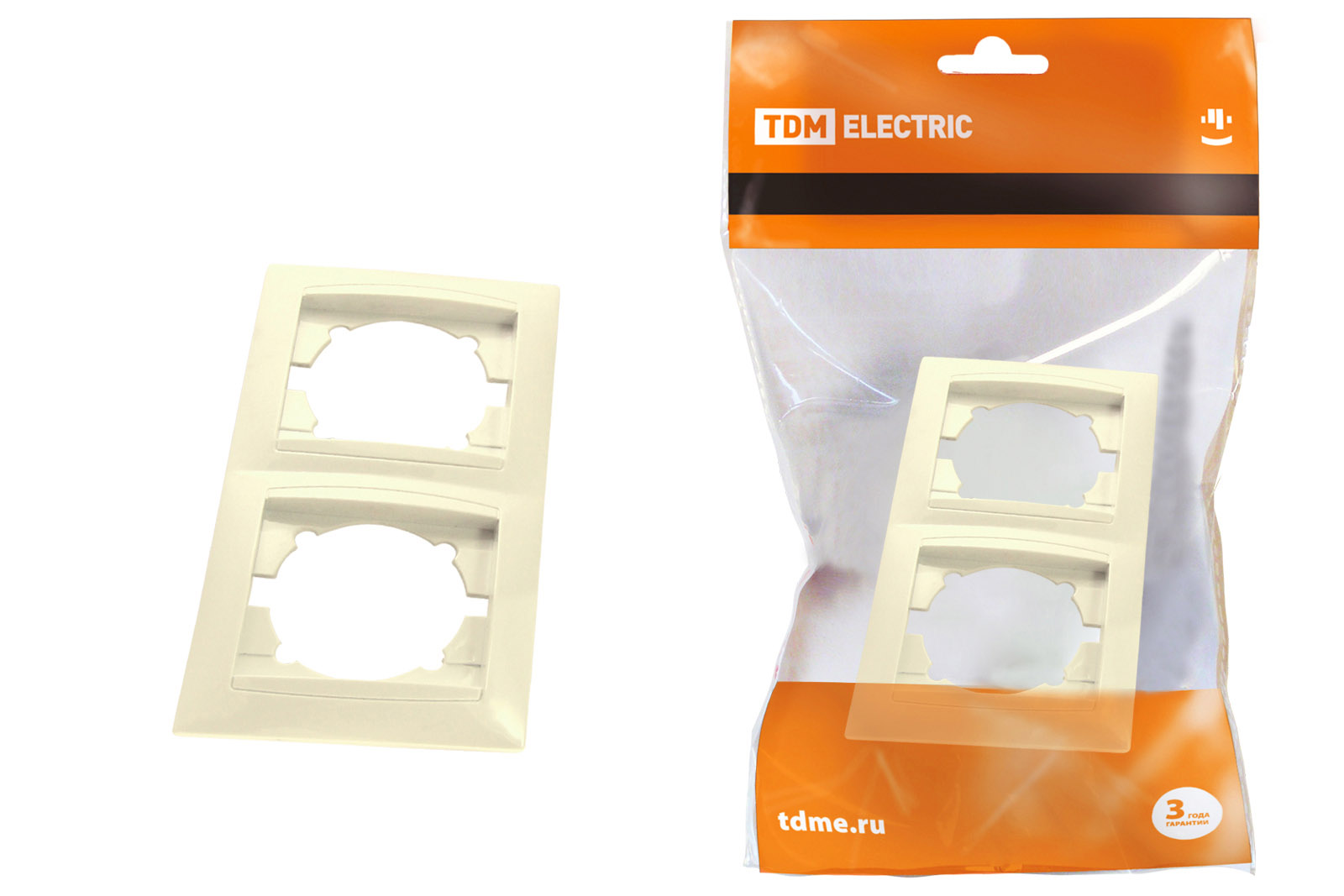 Фото Рамка 2-х постовая вертикальная сл. кость "Лама" TDM {SQ1815-0133}