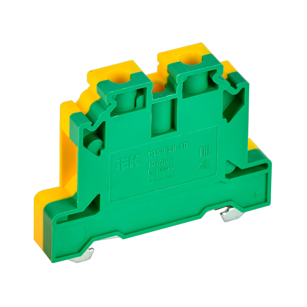 Фото Колодка клеммная CTS-PEN ARMAFIX земля 10кв.мм жел./зел. IEK YCT11-00-K52-010