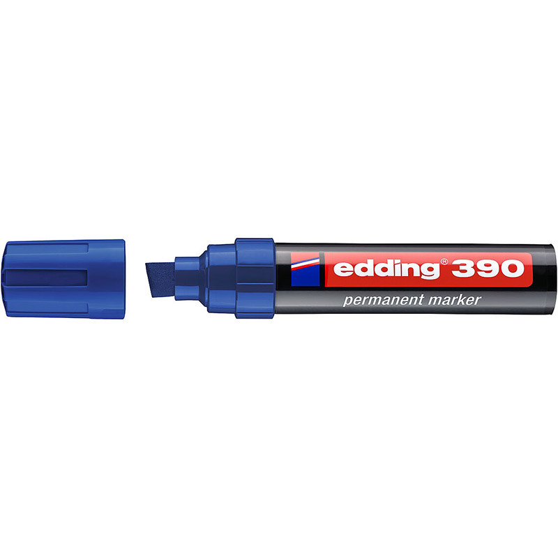 Фото Перманентный маркер Edding E-390 синий, клиновидный наконечник 4-12 мм {E-390#3}