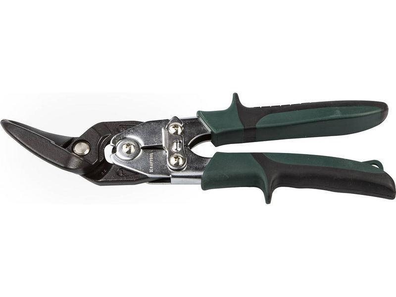 Фото KRAFTOOL Ножницы по металлу BULLDOG проходные с двойной рычажной передачей, левые, губка с выносом, Cr-Mo, 260 мм {2325-L}