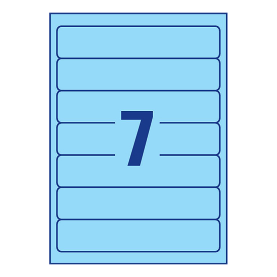 Фото Этикетки для узких папок, синие 38х192 мм (7 шт. на листе A4, 20 листов) {L4763-20} (2)
