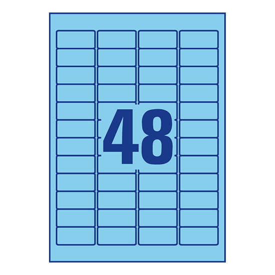 Фото Удаляемые этикетки Avery Zweckform, синие, 45.7x21.2 мм (48 шт. на листе A4, 20 листов) {L6039-20} (1)