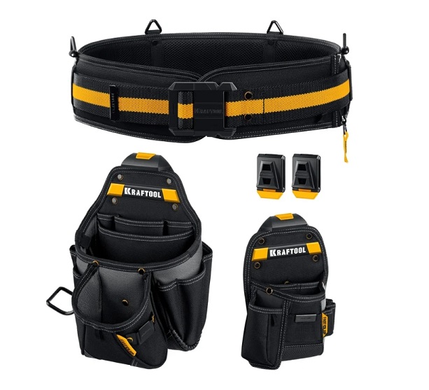 Фото Комплект KRAFTOOL KBS-3: пояс монтажника, большая сумка, малая сумка {38762} (1)