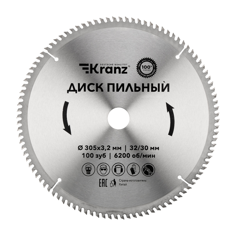 Фото Диск пильный 305 мм х 100 зуб х 32/30 мм Kranz {KR-92-0136} (3)