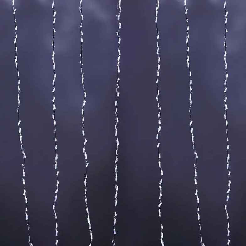 Фото Гирлянда "LED - Умный дождь", 3 секции 1x3 м, 4x3 нитей, 30W, 24V, 8 каналов, 672 БЕЛЫХ диода, IP65 {245-335}