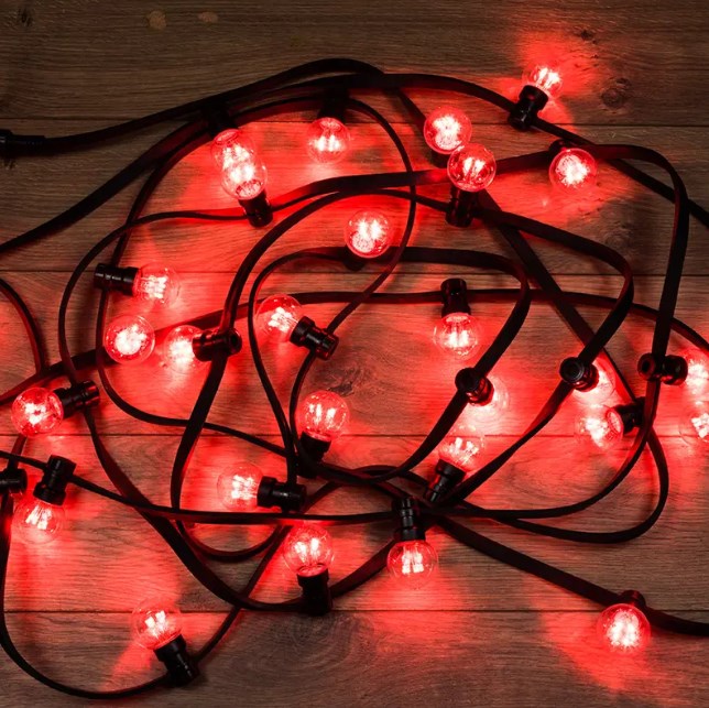Фото Гирлянда LED Galaxy Bulb String 10м, черный каучук, 30 ламп*6 LED красные, влагостойкая IP65 {331-322}