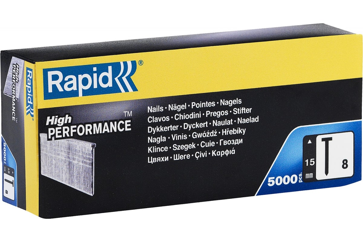 Фото RAPID 15 мм гвозди супертвердые, закаленные тип 300 (F / J / 47 / 8), 5000 шт {40100532}