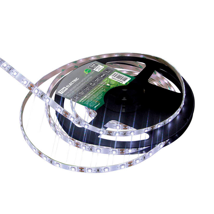 Фото Лента светодиодная SMD5050-60-20-12-144-6000 60LED/м, IP20, 12В, 14,4Вт, (У) 6000К, TDM {SQ0331-0105}