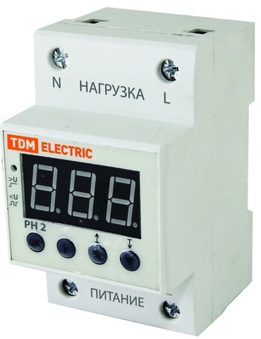 Фото Реле напряжения РН 2 40А-220В (LED-дисплей) TDM {SQ1504-0015} 1 шт