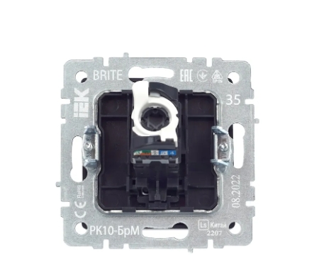 Фото Розетка компьютерная СП RJ45 кат.5E BRITE РК10-БрМ маренго IEK BR-K10-1-K35 (4)