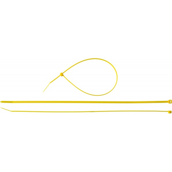 Фото Кабельные стяжки желтые КС-Ж1, 3.6 x 300 мм, 100 шт, нейлоновые, ЗУБР Профессионал {309050-36-300}