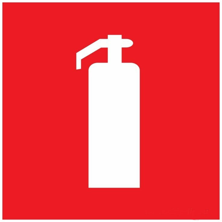 Фото Наклейка знак пожарной безопасности "Огнетушитель", 200х200 мм, Rexant {56-0051}