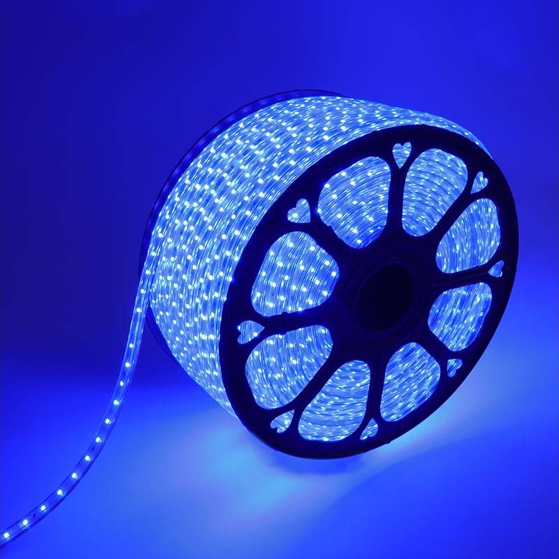 Фото Светодиодная лента 10х7 мм, синяя, SMD 2835, 60 LED/м, 220 В, Neon-Night {142-603} (5)