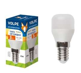 Фото Лампа светодиодная LED-Y27-3W/WW/E14/FR/Z 3Вт цилиндр 3000К тепл. бел. E14 250лм 220-240В для холодильников Volpe UL-00000178