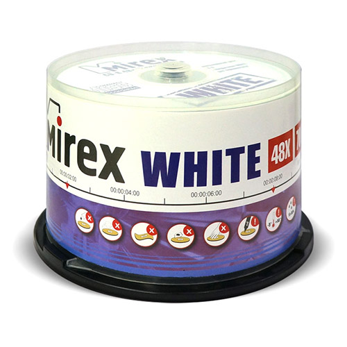 Фото Диск CD-R Mirex 700 Mb, 48х, Cake Box 50 шт, Thermal Print 200888 {UL120037A8B}