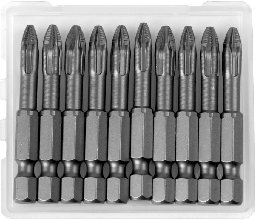 Фото Биты "X-DRIVE" торсионные кованые, обточенные, KRAFTOOL Cr-Mo сталь, тип хвостовика E 1/4", PZ1, 50мм, 10шт {26123-1-50-10}