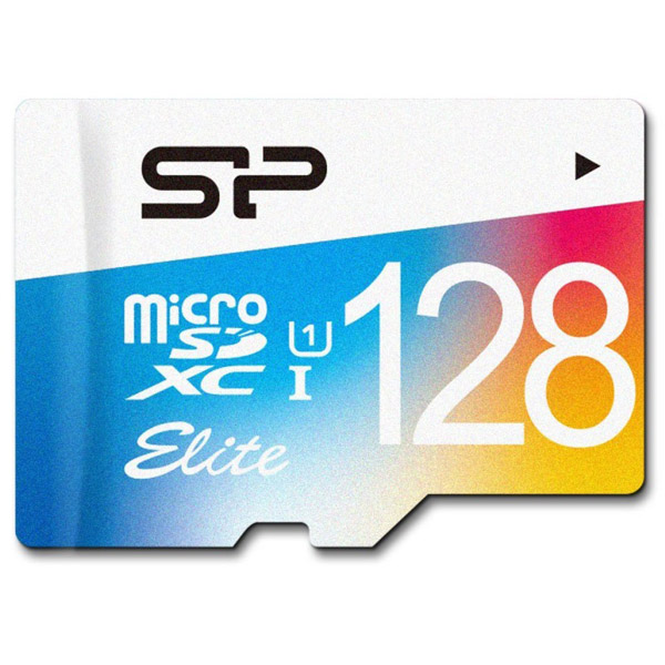 Фото Флеш карта microSD 128GB Silicon Power Elite microSDHC Class 10 UHS-I (SD адаптер) Colorful {SP128GBSTXBU1V21SP}