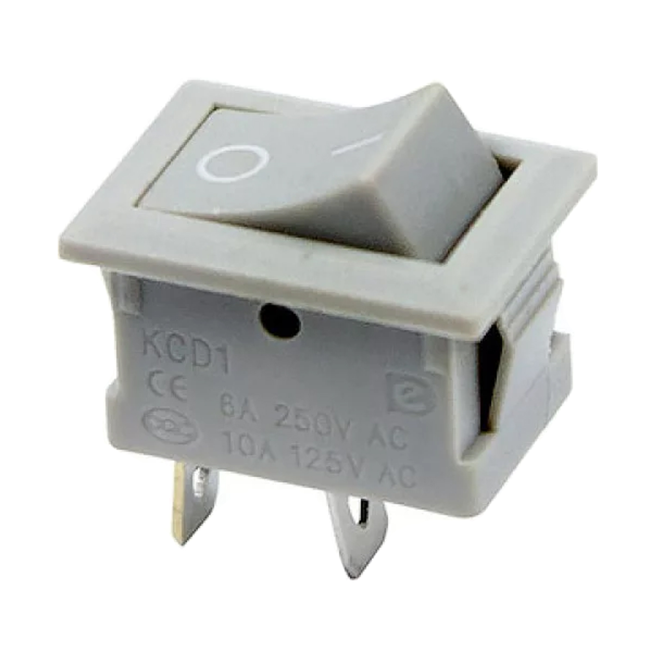 Фото Выключатель клавишный Rexant Mini ON-OFF серый (250В 6А (2с)) {36-2113} 1 шт
