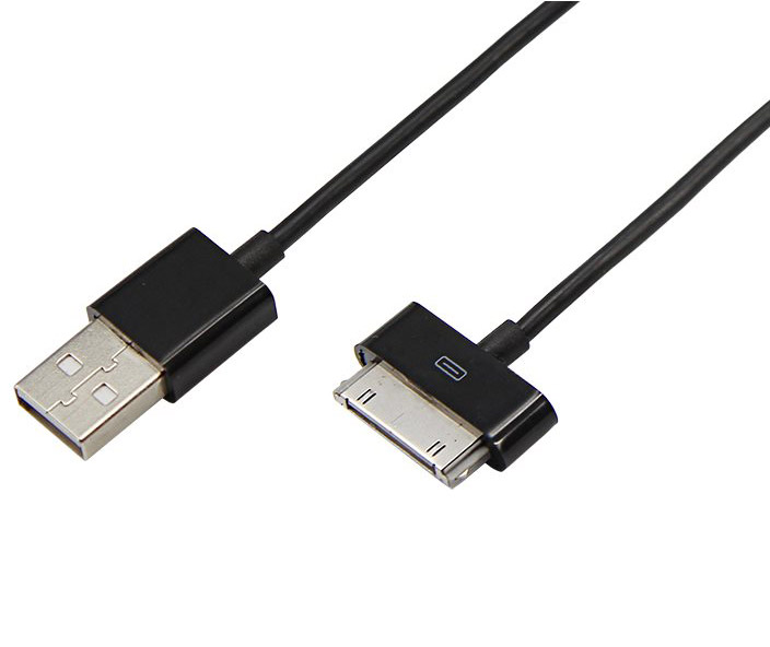 Фото USB кабель для iPhone 4/4S 30 pin шнур 1 м черный {18-1124}