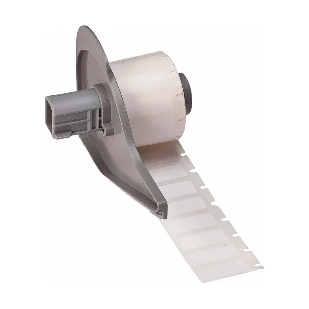 Фото M7-33-427 самоламинирующиеся этикетки, материал B-427, винил, белый, размер 38.1х101.6мм, поле для печати 38.1x25.4мм, d10.8-24.3мм,100 шт{brd173335}