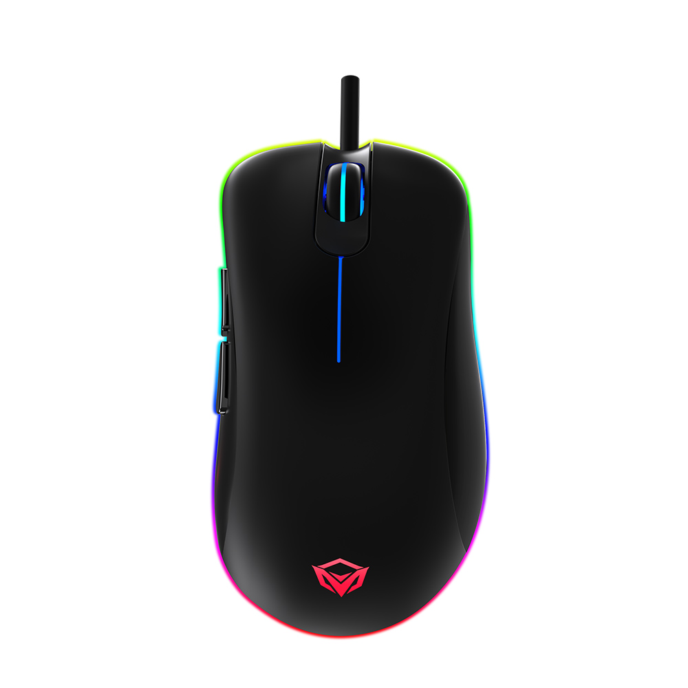 Фото Проводная игровая мышь MeeTion, RGB, 6400 dpi, 1.8 м, USB, 7 кнопок, черная {MT-GM19}
