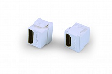 Фото Вставка KJ1-HDMI-AS18-WH формата Keystone Jack с прох. адапт. HDMI (Type A) short body (18.2мм) ROHS бел. Hyperline 247089