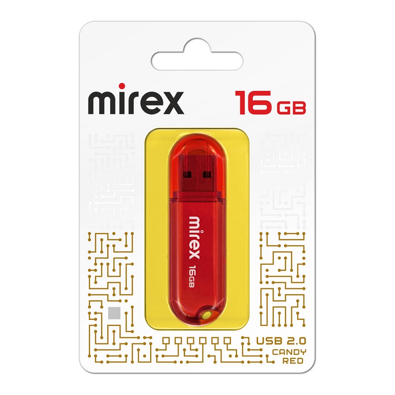 Фото Флеш накопитель 16GB Mirex Candy, USB 2.0, красный {13600-FMUCAR16}