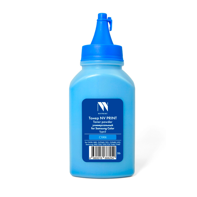 Фото Тонер NVP для Samsung Color универсальный Type2 (50г) Cyan совместимый {D8529}