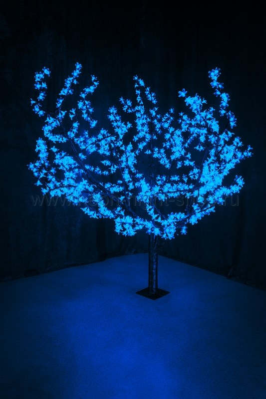 Фото Светодиодное дерево "Сакура", высота 1,5м, диаметр кроны 1,8м, синие светодиоды, IP 65, понижающий трансформатор в комплекте, NEON-NIGHT {531-103}